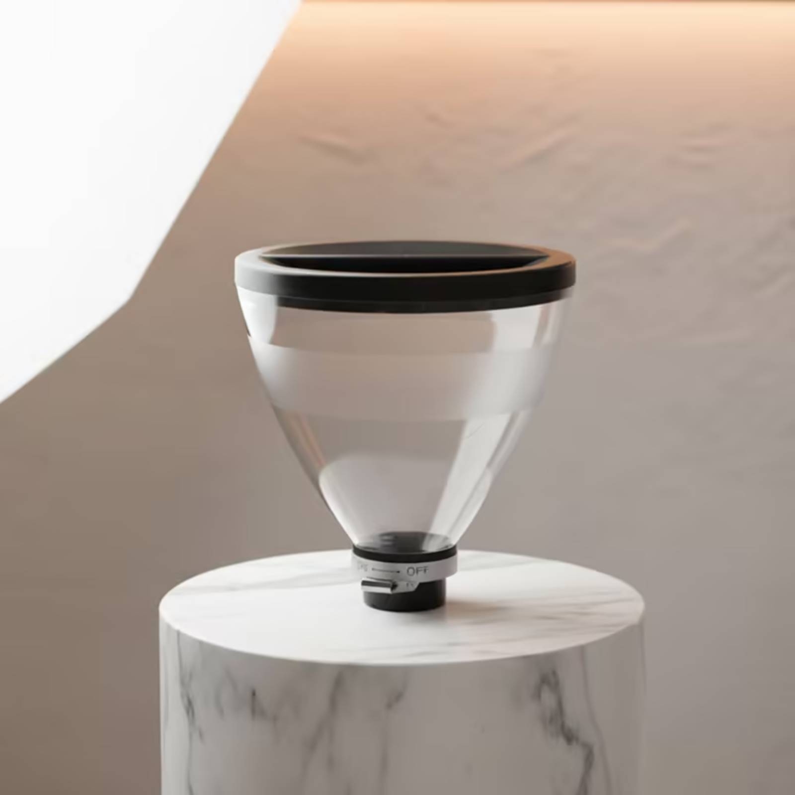 Bean Hopper Lid - 交換用コーヒーホッパー（カラ付き）対応グラインダー豆ホッパー（蓋付き容器）透明、バリスタ、カフェ向け