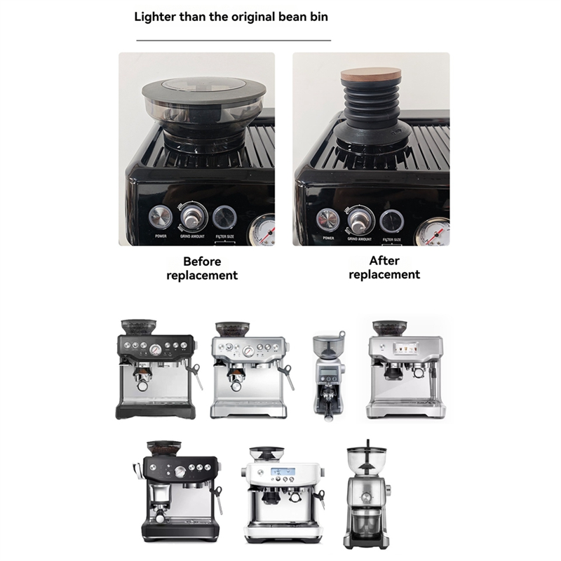 Bean Hopper Lid - WORTHOWN-コーヒー豆ホッパー送風機 Breville BES875/876/870/878/880/BCG820 エスプレッソ吹き洗浄ツール 木製蓋付き