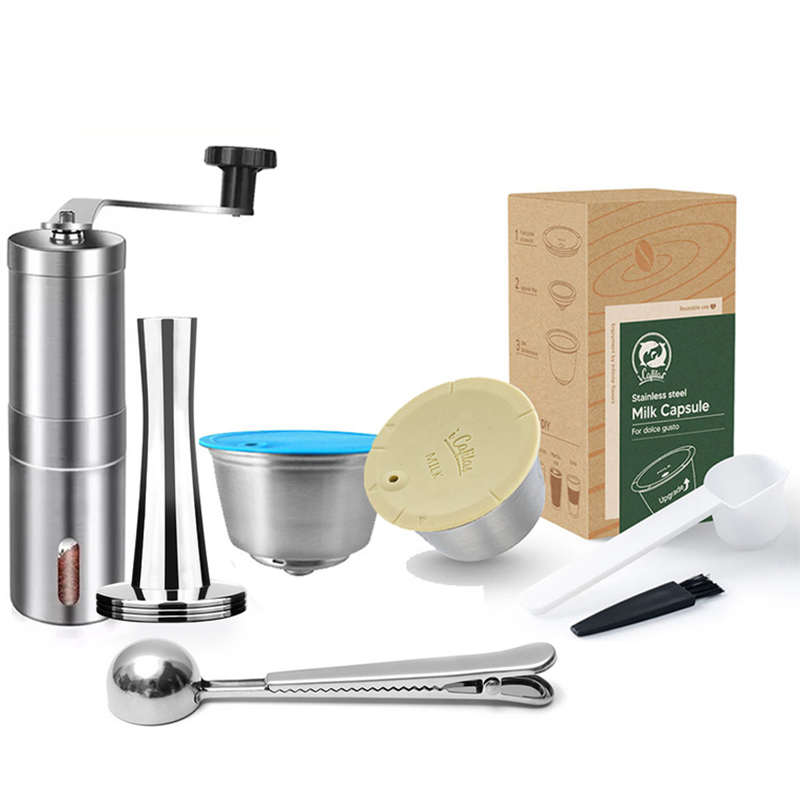 Coffee Equipment Machine - Dolce gustoマシン再利用可能なカプセルカップ304ステンレス鋼詰め替え可能なコーヒーポッドのクレマメーカー