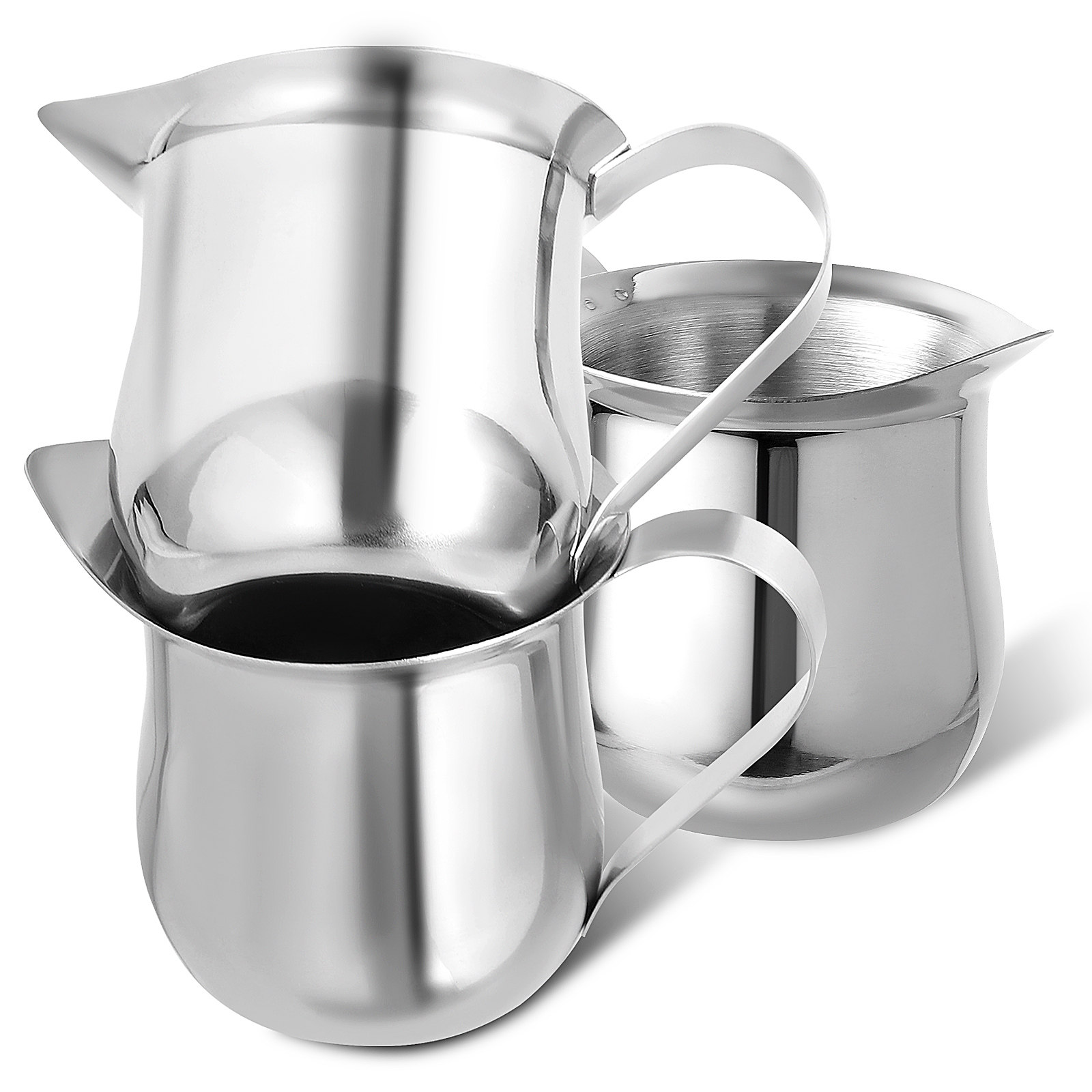 3個入りステンレス製ミルクフォーマーカップ 90ml 小型コ - Milk Steaming Pitcher のレビューと価格