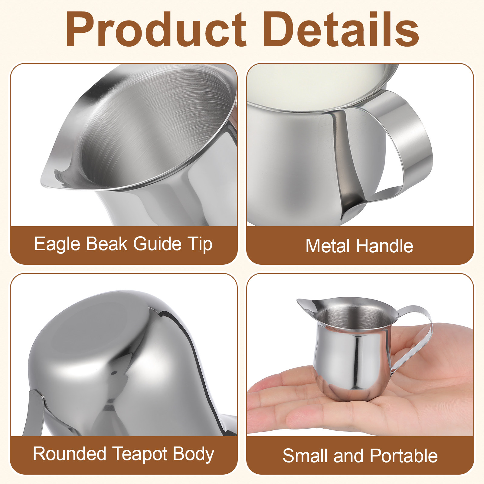 3個入りステンレス製ミルクフォーマーカップ 90ml 小型コ - Milk Steaming Pitcher のレビューと価格