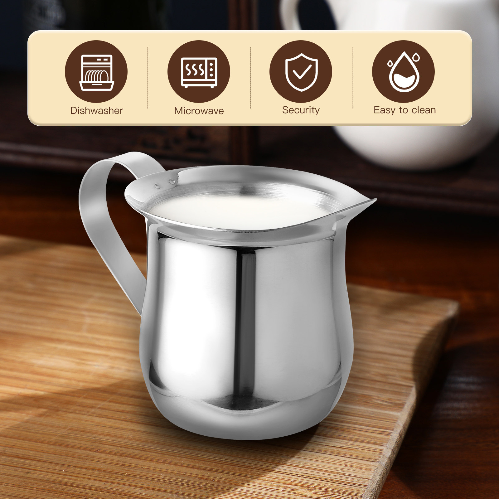 3個入りステンレス製ミルクフォーマーカップ 90ml 小型コ - Milk Steaming Pitcher のレビューと価格