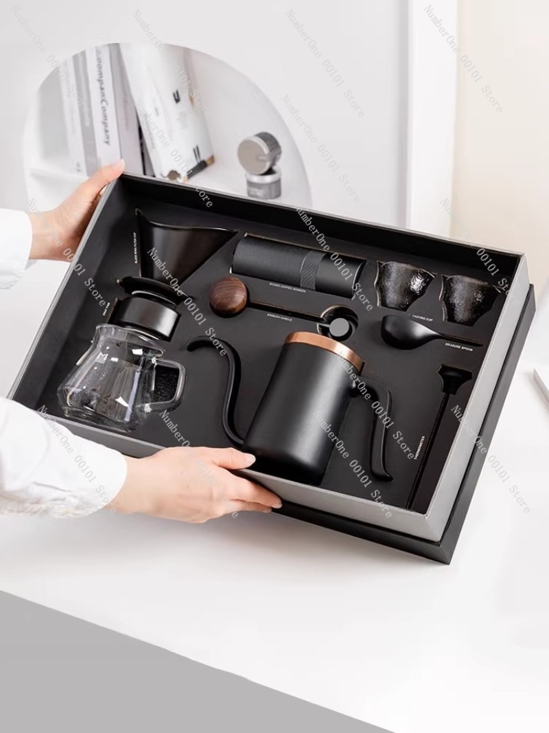 手動コーヒーメーカーセットギフトボックスグラインダーフィルタ - Coffee Equipment Kit のレビューと価格