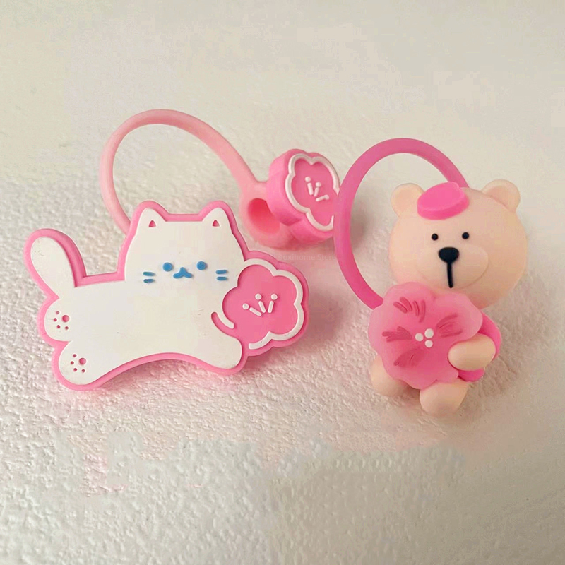 1PC かわいいシリコーンストローカバー漫画クマダストプラグ - Bean Hopper Lid のレビューと価格