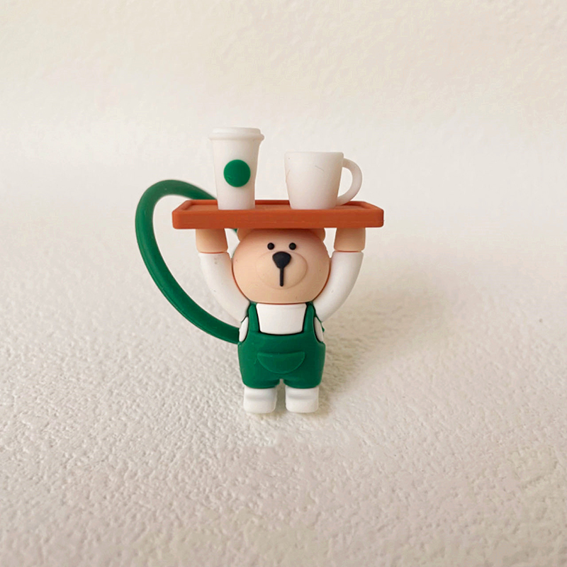 1PC かわいいシリコーンストローカバー漫画クマダストプラグ - Bean Hopper Lid のレビューと価格