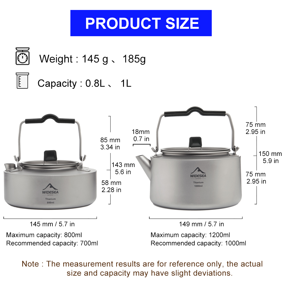 幅の広いキャンプ用チタンケトル屋外コーヒーケトル食器鍋用品観 - Coffee Equipment And Supplies のレビューと価格