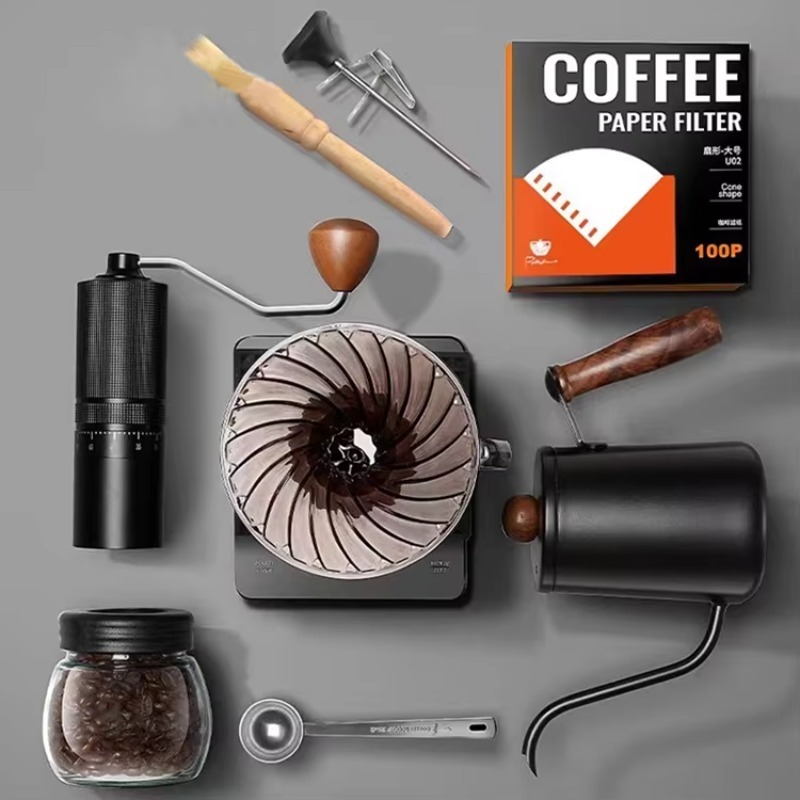 10点入りトラベルコーヒーセット、手動コーヒーグラインダー、 - Coffee Equipment Kit のレビューと価格