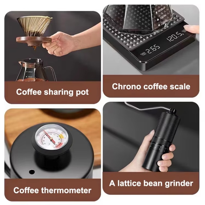 10点入りトラベルコーヒーセット、手動コーヒーグラインダー、 - Coffee Equipment Kit のレビューと価格