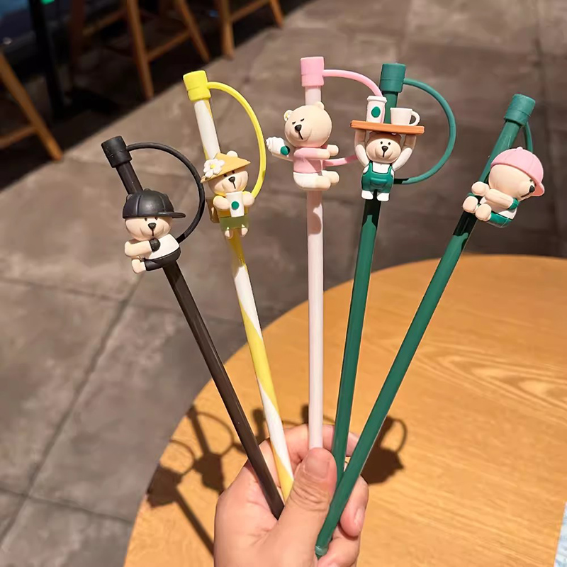 かわいいシリコンストローカバー 7-8 ミリメートルストロー - Bean Hopper Lid のレビューと価格