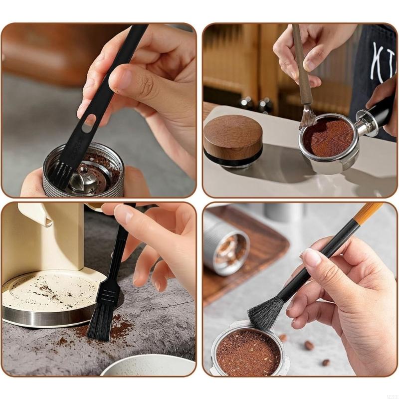 4パック ロングハンドルコーヒー器具洗浄ブラシ カフェ、レス - Coffee Equipment Maintenance のレビューと価格